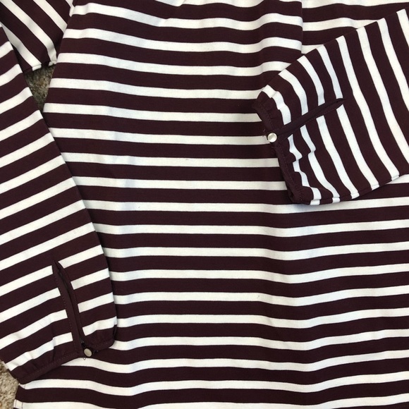 J CREW Top Blouse Structured Stripe Keyhole XXS - Picture 4 of 7